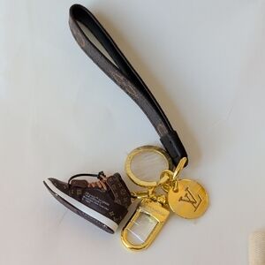 'Fashion' Brown and Gold Hi-Top Sneaker Key Holder/Bag Charm